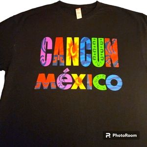 BLACK CANCUN MEXICO TSHIRT- SIZE XL-UNISEX